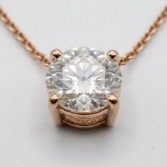 Tiffany & Co. 3 Carat Round Brilliant Diamond Solitaire Pendant Necklace