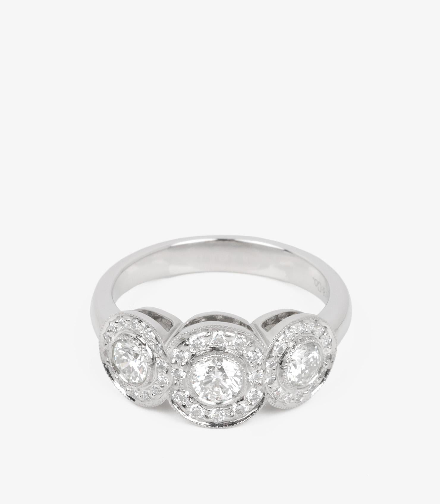 Tiffany & Co. 3 Diamond Platinum Circlet Ring

Brand- Tiffany & Co.
Model- Circlet Platinum Ring
Product Type- Ring
Accompanied By- Tiffany & Co Box
Material(s)- Platinum
Gemstone- Diamond
UK Ring Size- I
EU Ring Size- 48
US Ring Size- 4