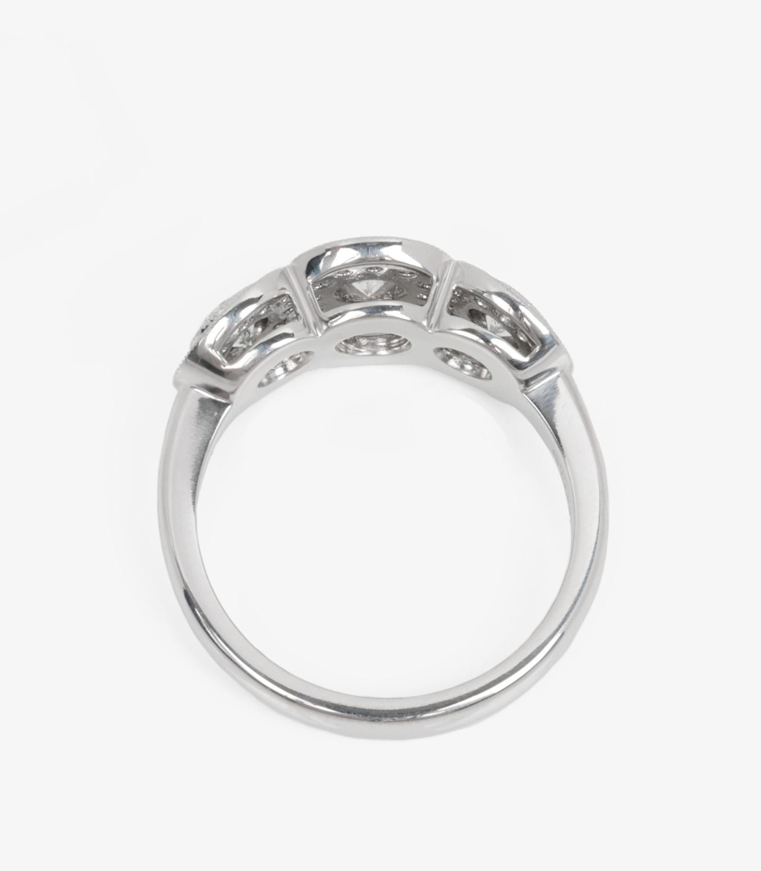 Women's or Men's Tiffany & Co. 3 Diamond Platinum Circlet Ring