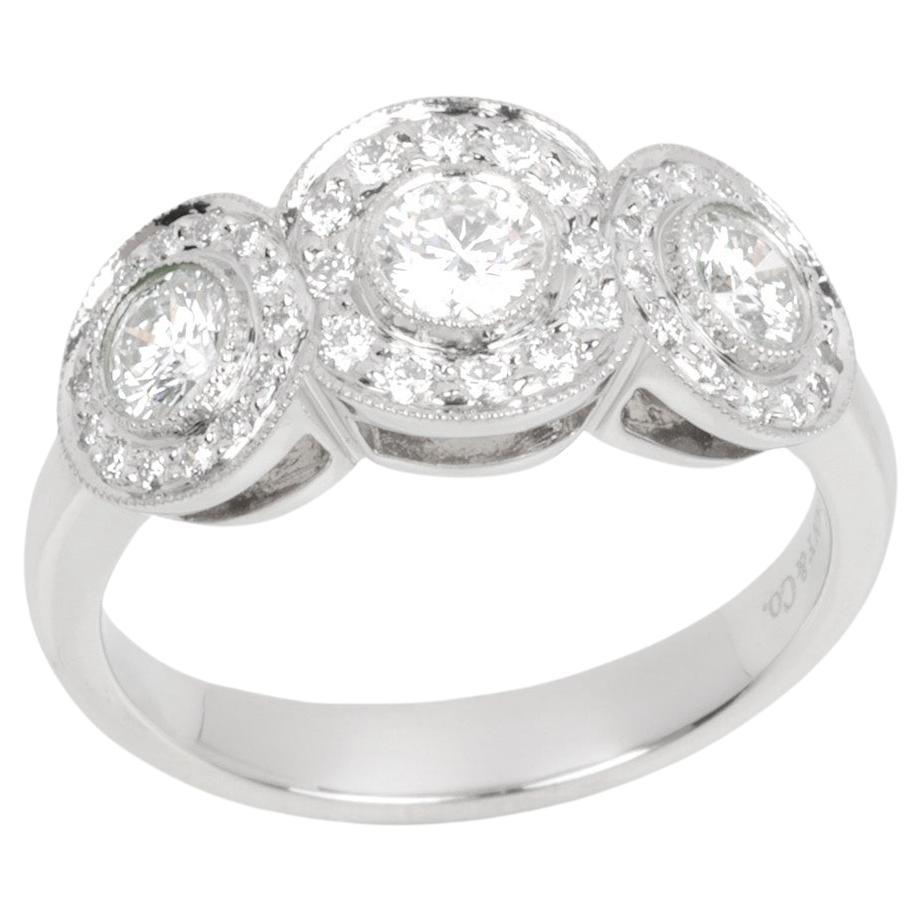 Tiffany & Co. 3 Diamond Platinum Circlet Ring