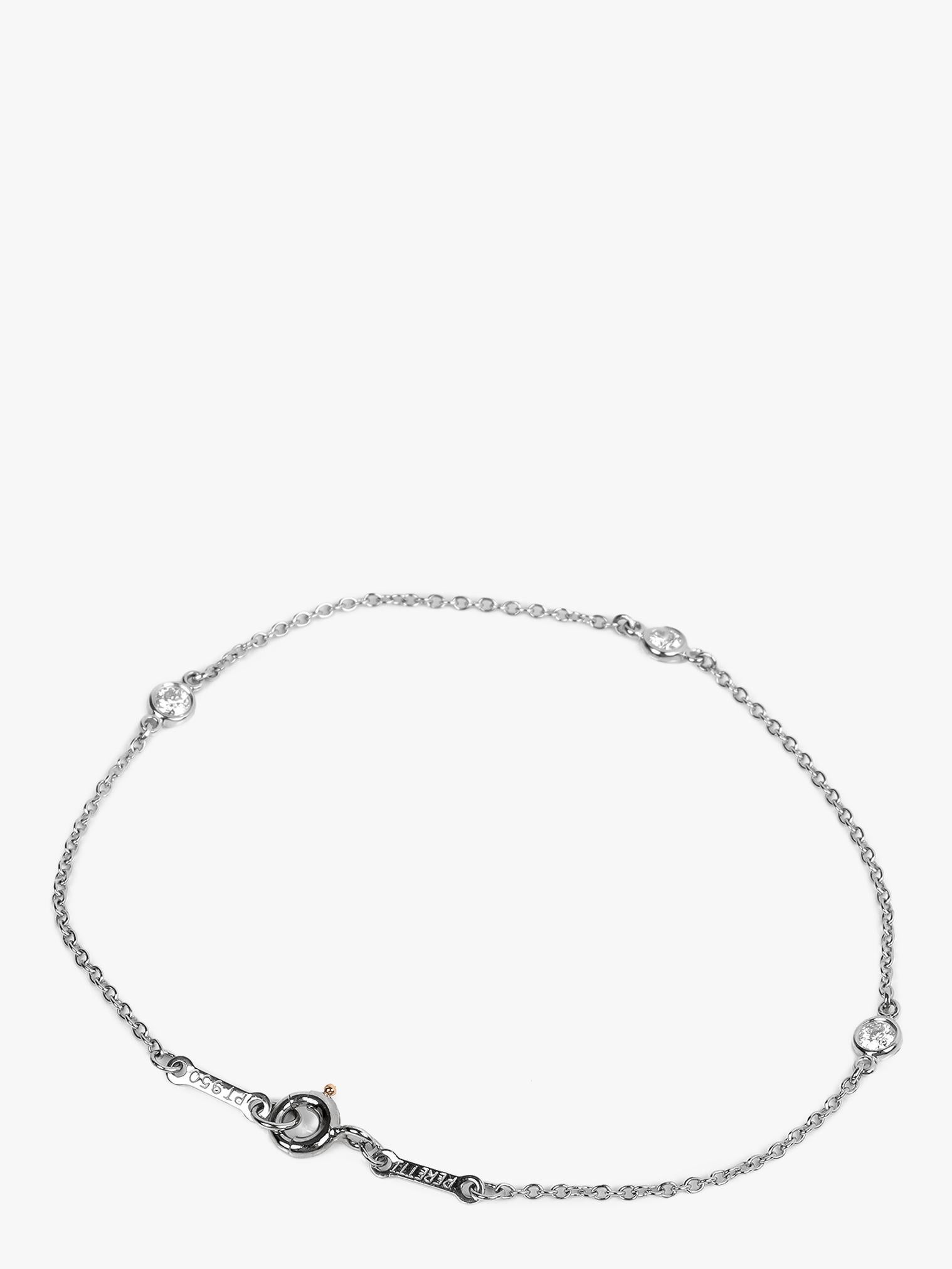 Tiffany & Co. 3 Diamanten Platin Elsa Peretti Diamanten von der Yard-Armband (Brillantschliff) im Angebot