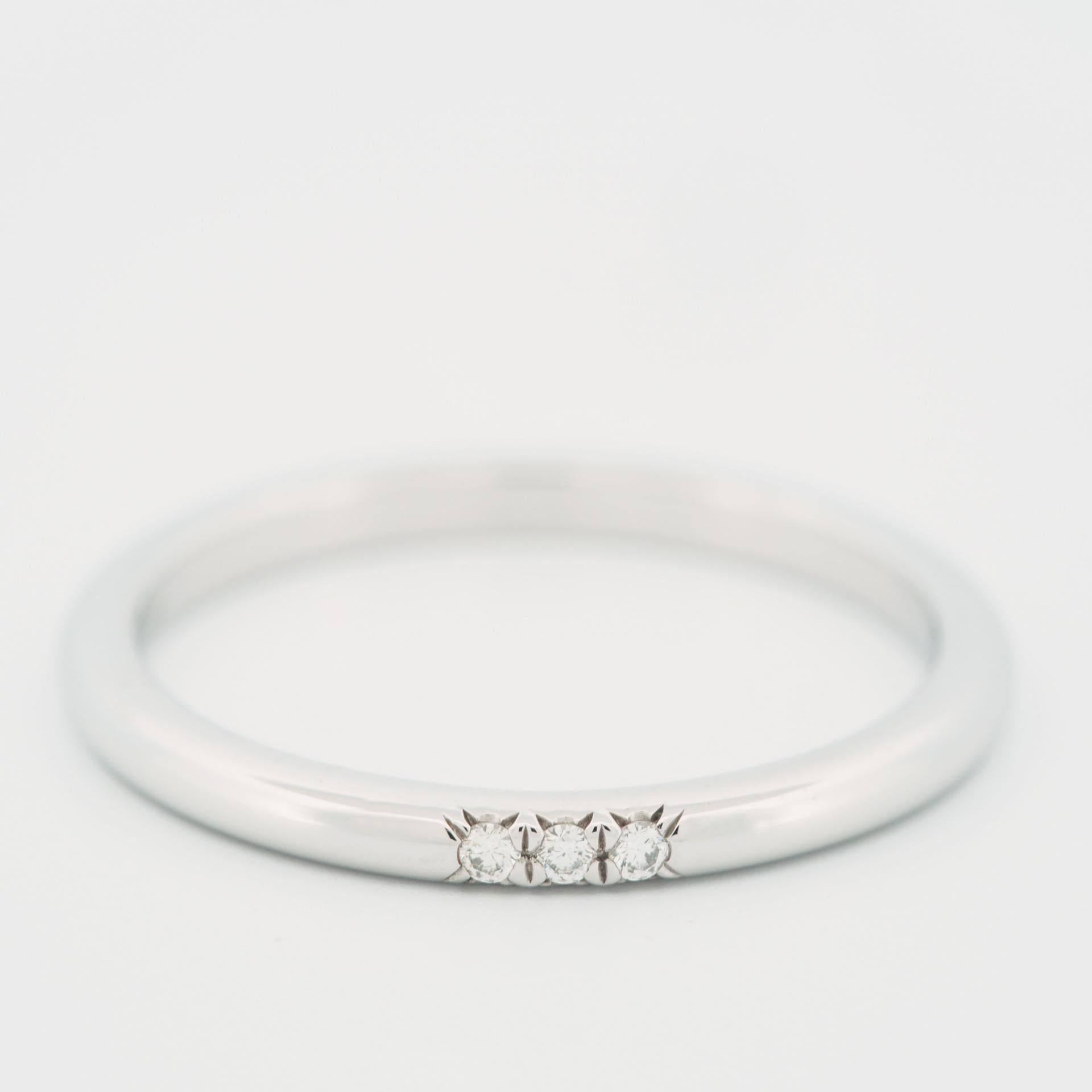Tiffany & Co. 3 Diamonds Forever Wedding Band Ring Platinum 950 In Good Condition In Kobe, Hyogo