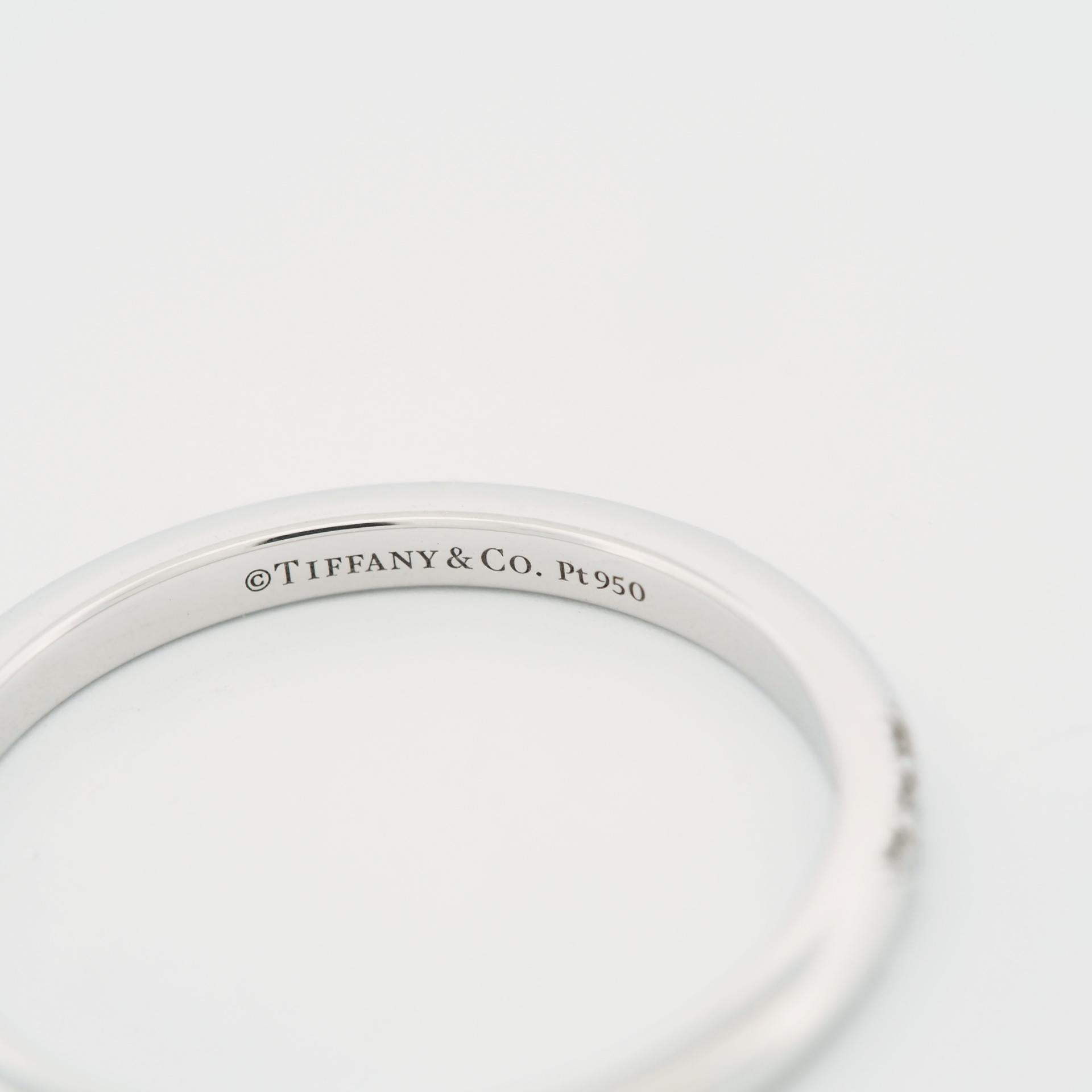Tiffany & Co. 3 Diamonds Forever Wedding Band Ring Platinum 950 1