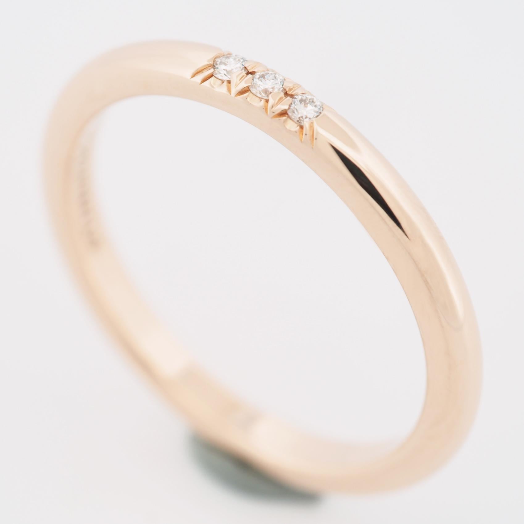 Item: Authentic TIFFANY & CO 3 DIAMONDS FOREVER WEDDING BAND RING
Stones: Diamond 
Metal: 18K Rose Gold
Ring Size: US SIZE 4.75 UK SIZE J
Internal Diameter: 15.65 mm
Measurement: 2.0 mm
Weight: 2.4 Grams
Condition: Used (repolished)
Retail Price: