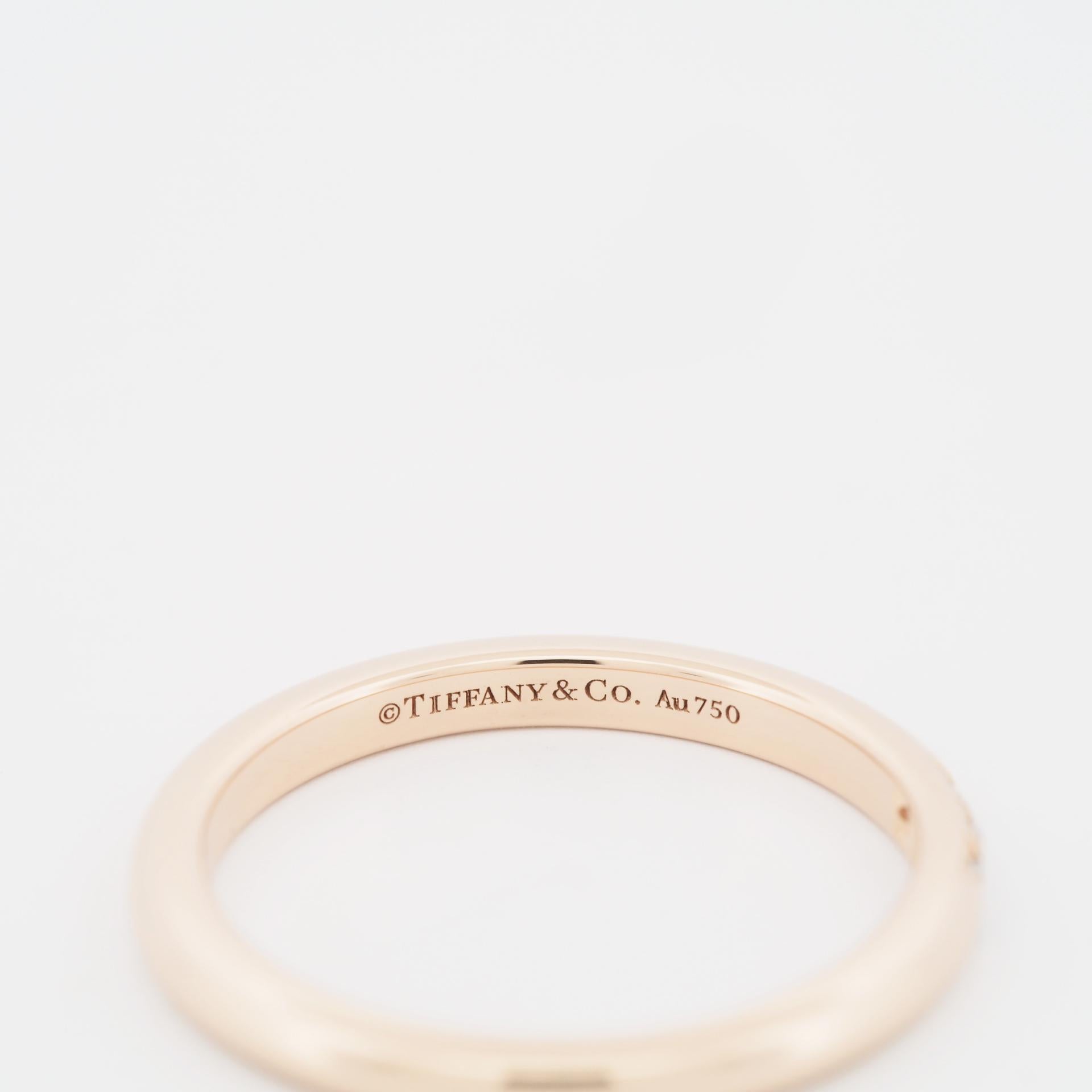 Tiffany & Co. 3 Diamonds Forever Wedding Band Ring Rose Gold For Sale 1