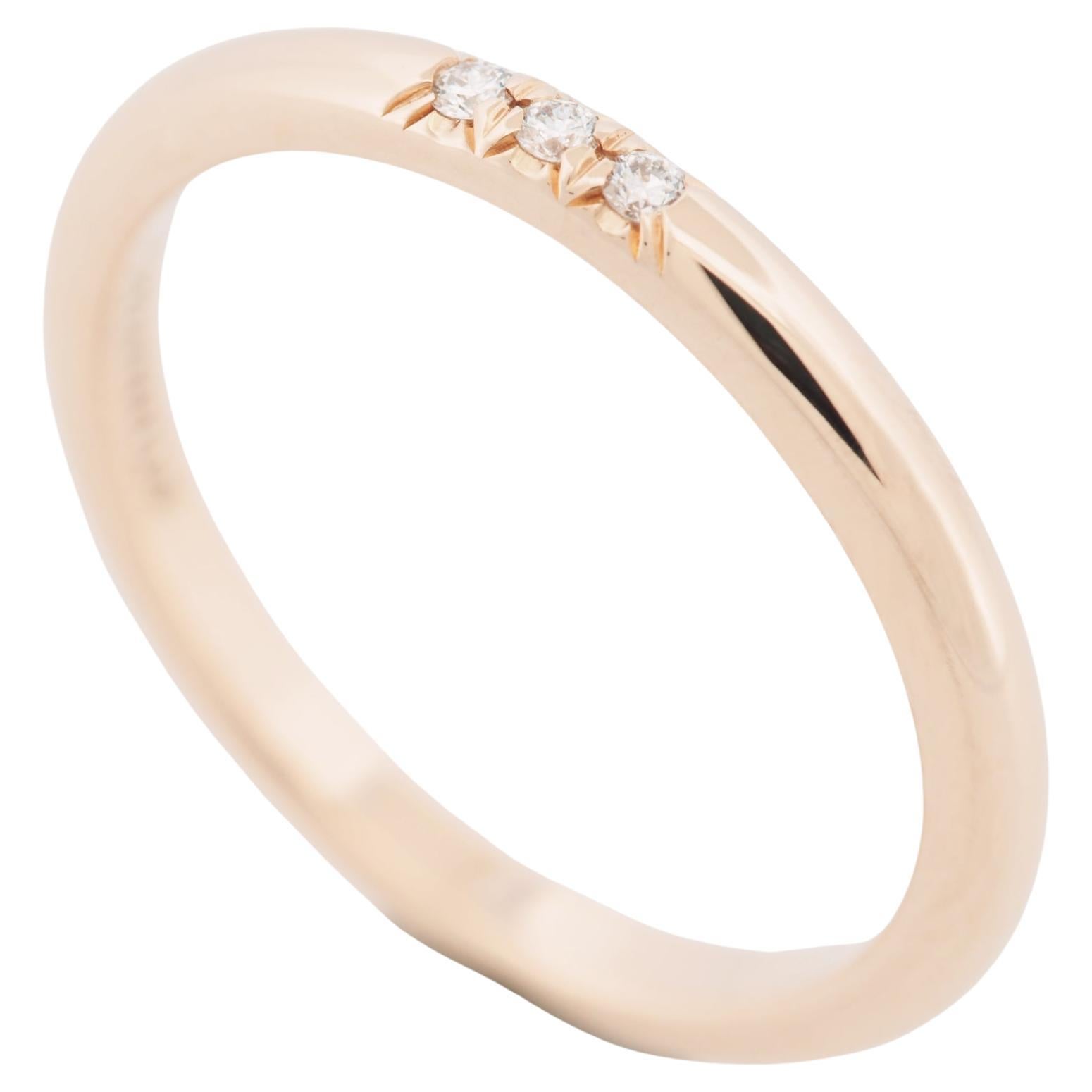 Tiffany & Co. 3 Diamonds Forever Wedding Band Ring Rose Gold