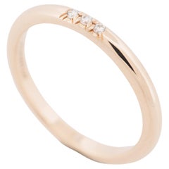 Tiffany & Co. 3 Diamonds Forever Wedding Band Ring Rose Gold