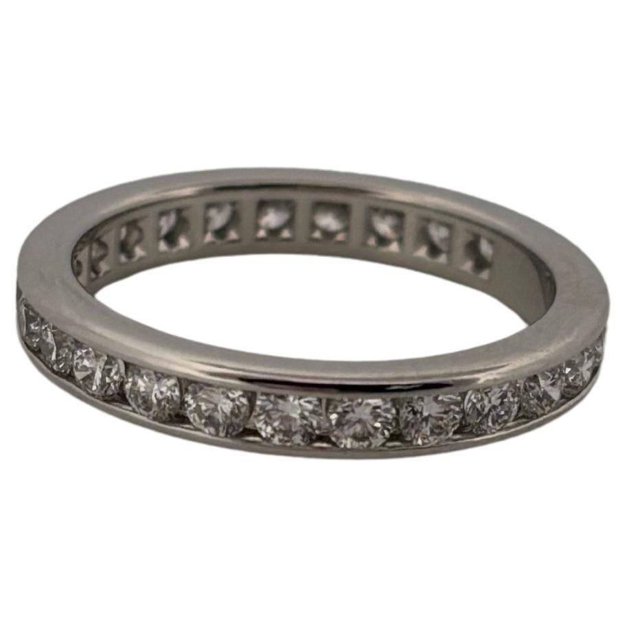 Tiffany & Co. 3 Millimètre 1.10ctw E VS1 Diamond Full Eternity Band Ring Bon état - En vente à Sewickley, PA