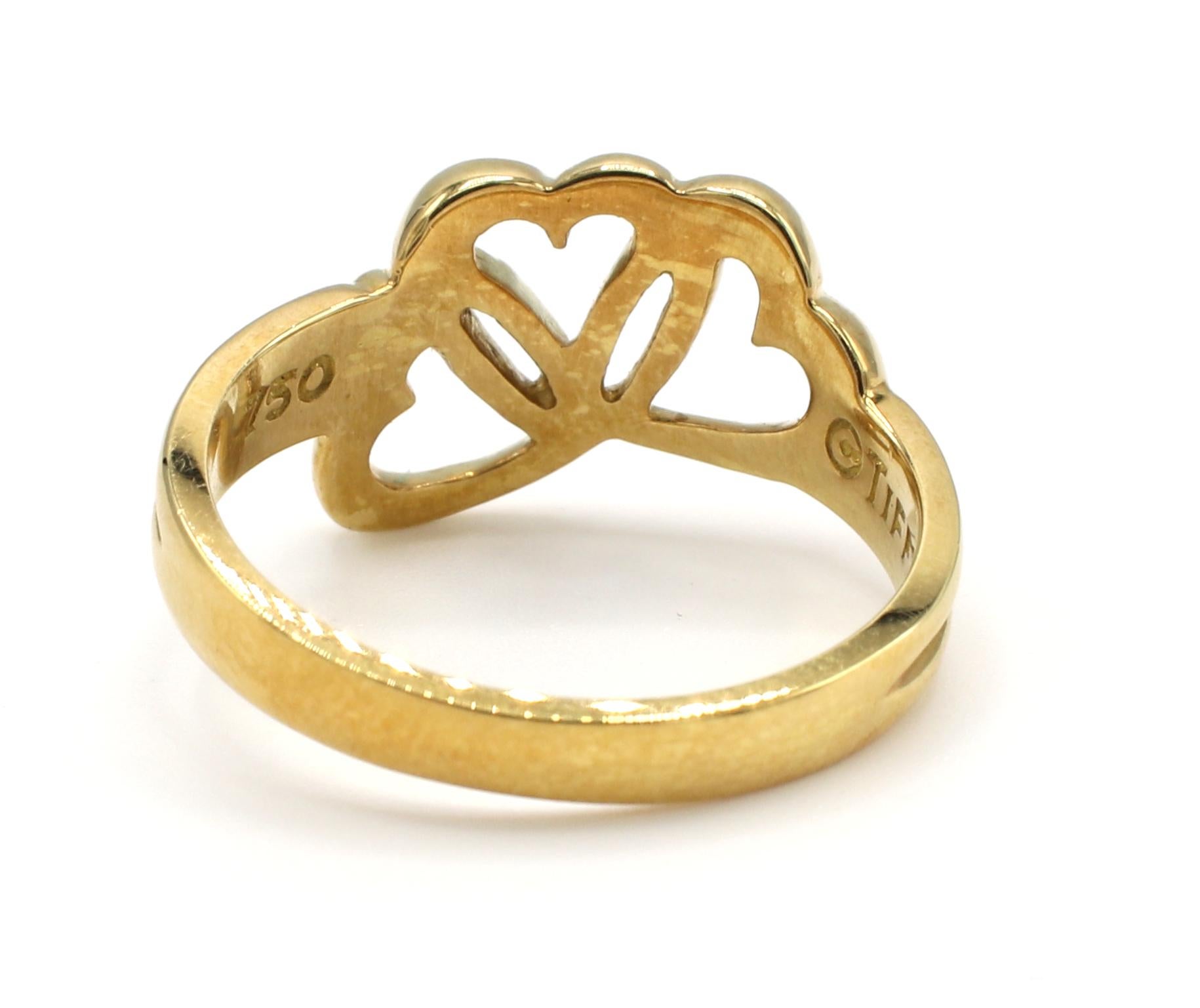 3 heart gold ring