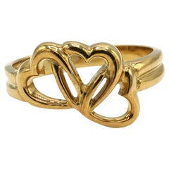 Tiffany & Co. 3 Open Heart 18 Karat Yellow Gold Ring