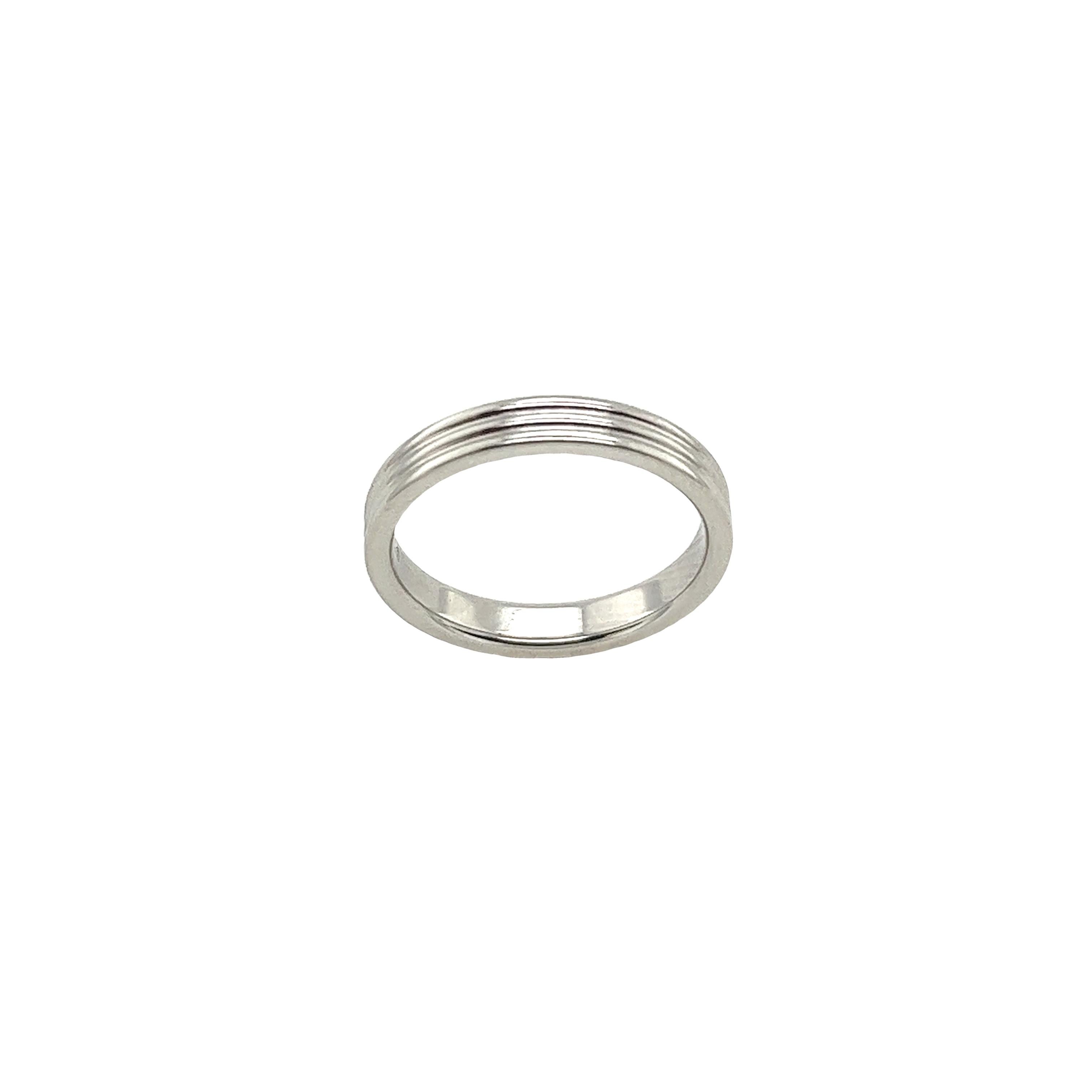 Women's or Men's Tiffany & Co. 3 Row Band Ring In Platinum  For Sale