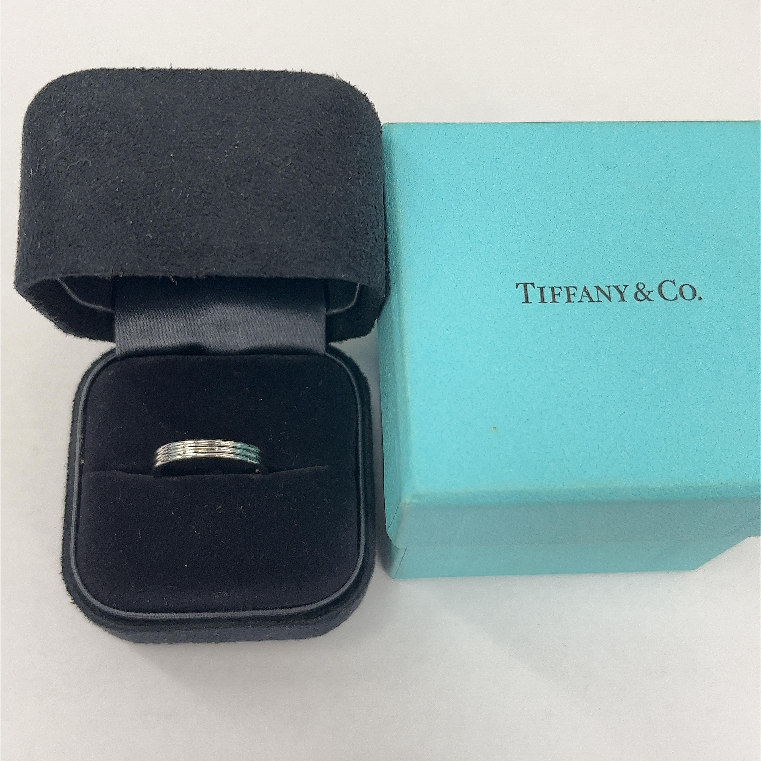 Tiffany & Co. 3 Row Band Ring In Platinum  For Sale 2