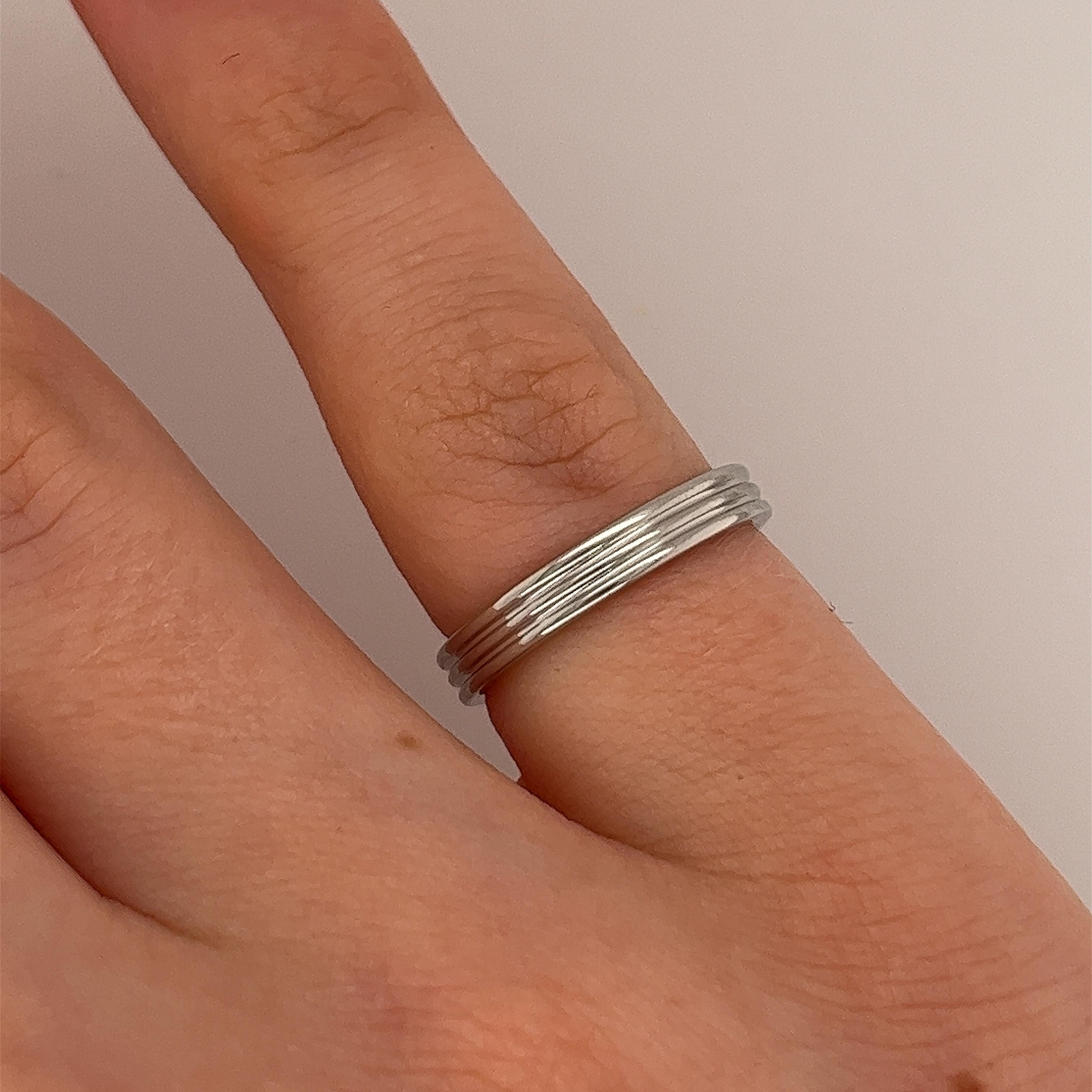 Tiffany & Co. 3 Row Band Ring In Platinum  For Sale 3