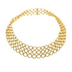 Tiffany & Co. 3-row circular link Choker Necklace with Diamonds