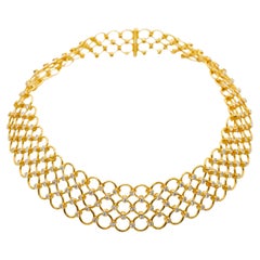 Tiffany & Co. 3-row circular link Choker Necklace with Diamonds