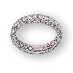Tiffany & Co. 3 Row Etoile 1.80cts, Diamond Pave Platinum Band Ring Size 6