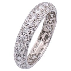 Tiffany & Co. 3 Row Etoile 1.80cts, Diamond Pave Platinum Band Ring Size 6