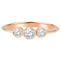 Tiffany & Co. 3-Stone 0.33ctw Round Diamond 18kt Rose Gold Ring 'D-F. VS2-VVS1'