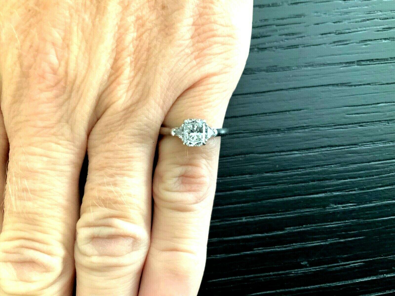 Tiffany & Co. 3-Stone Diamond Engagement Ring .79 Carat F VVS2 In Excellent Condition In Middletown, DE