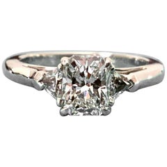Tiffany & Co. 3-Stone Diamond Engagement Ring .79 Carat F VVS2