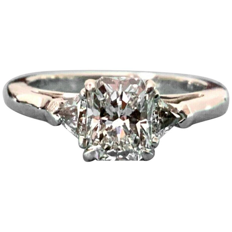 Tiffany and Co. 3-Stone Diamond Engagement Ring .79 Carat ...