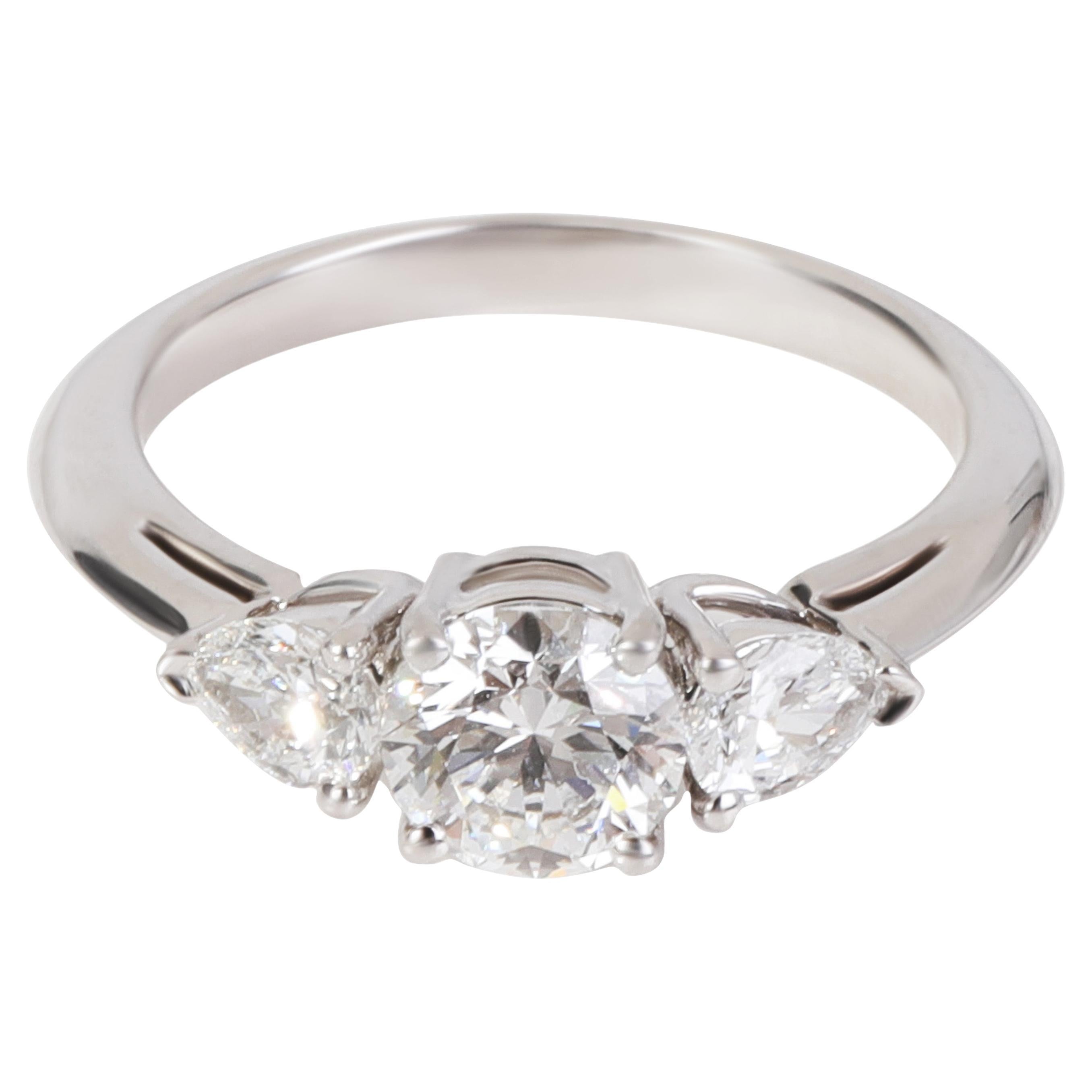 Tiffany & Co. 3-Stone Diamond Engagement Ring in 950 Platinum E VS1 1.01 CTW