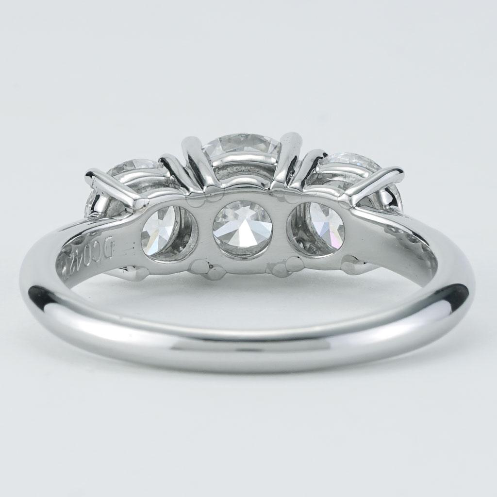 tiffany three stone engagement ring in platinum