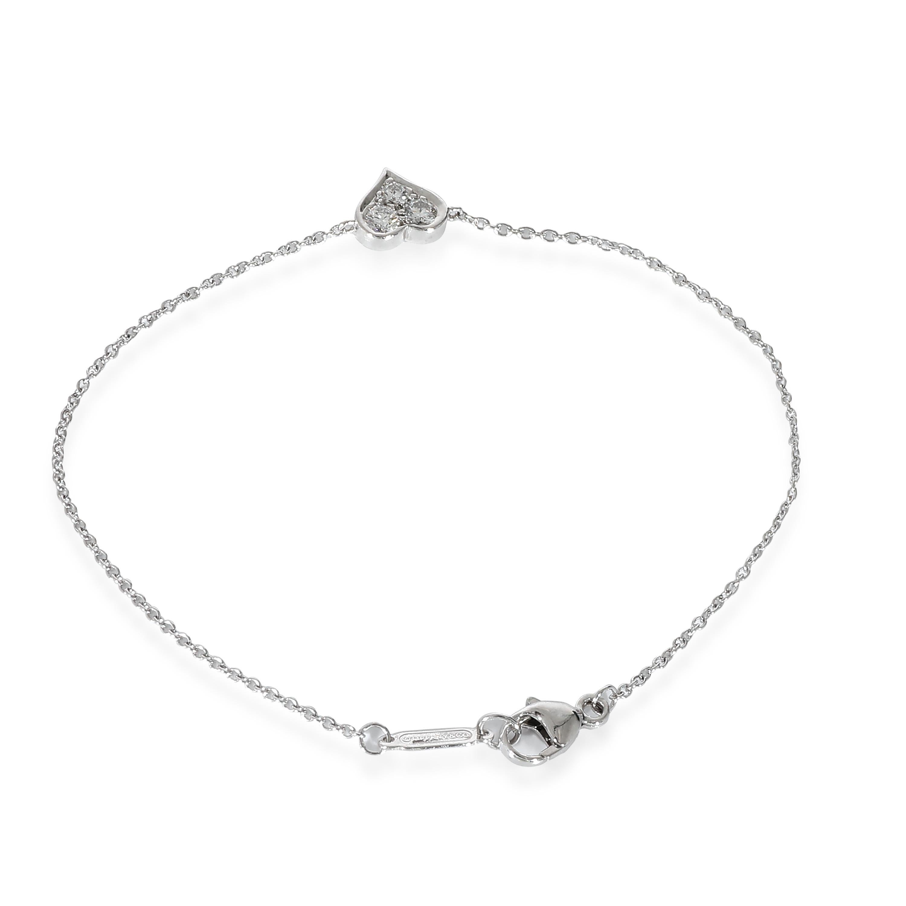 Tiffany & Co. 3 Stone Diamond Heart Bracelet in  Platinum 0.18 CTW

PRIMARY DETAILS
SKU: 134759
Listing Title: Tiffany & Co. 3 Stone Diamond Heart Bracelet in  Platinum 0.18 CTW
Condition Description: Retails for 1600 USD. In excellent condition and