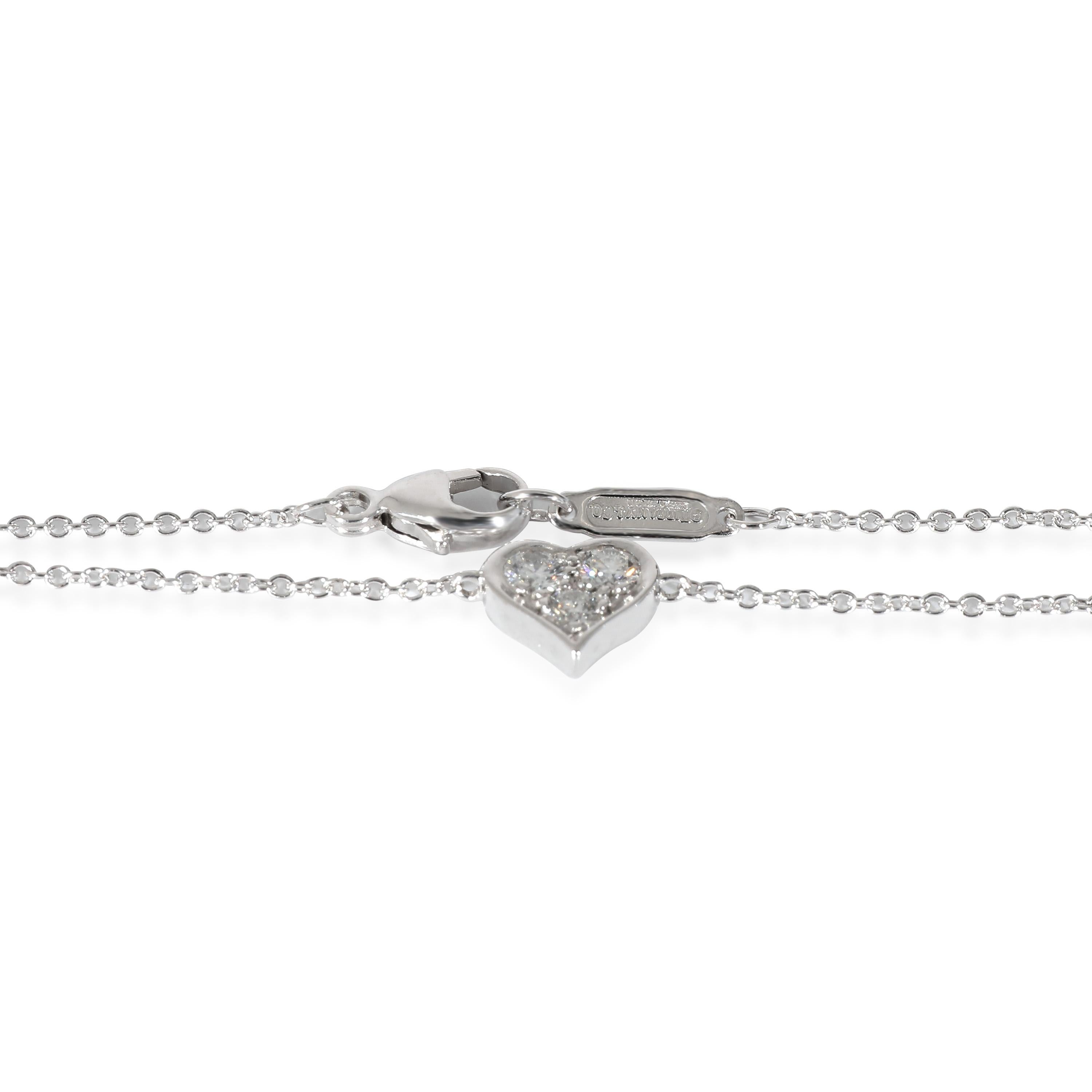 Tiffany & Co. 3 Stone Diamond Heart Bracelet in  Platinum 0.18 CTW 1