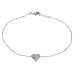 Tiffany & Co. 3 Stone Diamond Heart Bracelet in  Platine de 0.18 carat