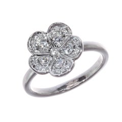 Tiffany & Co .30 Carat Diamond Platinum Flower Ring