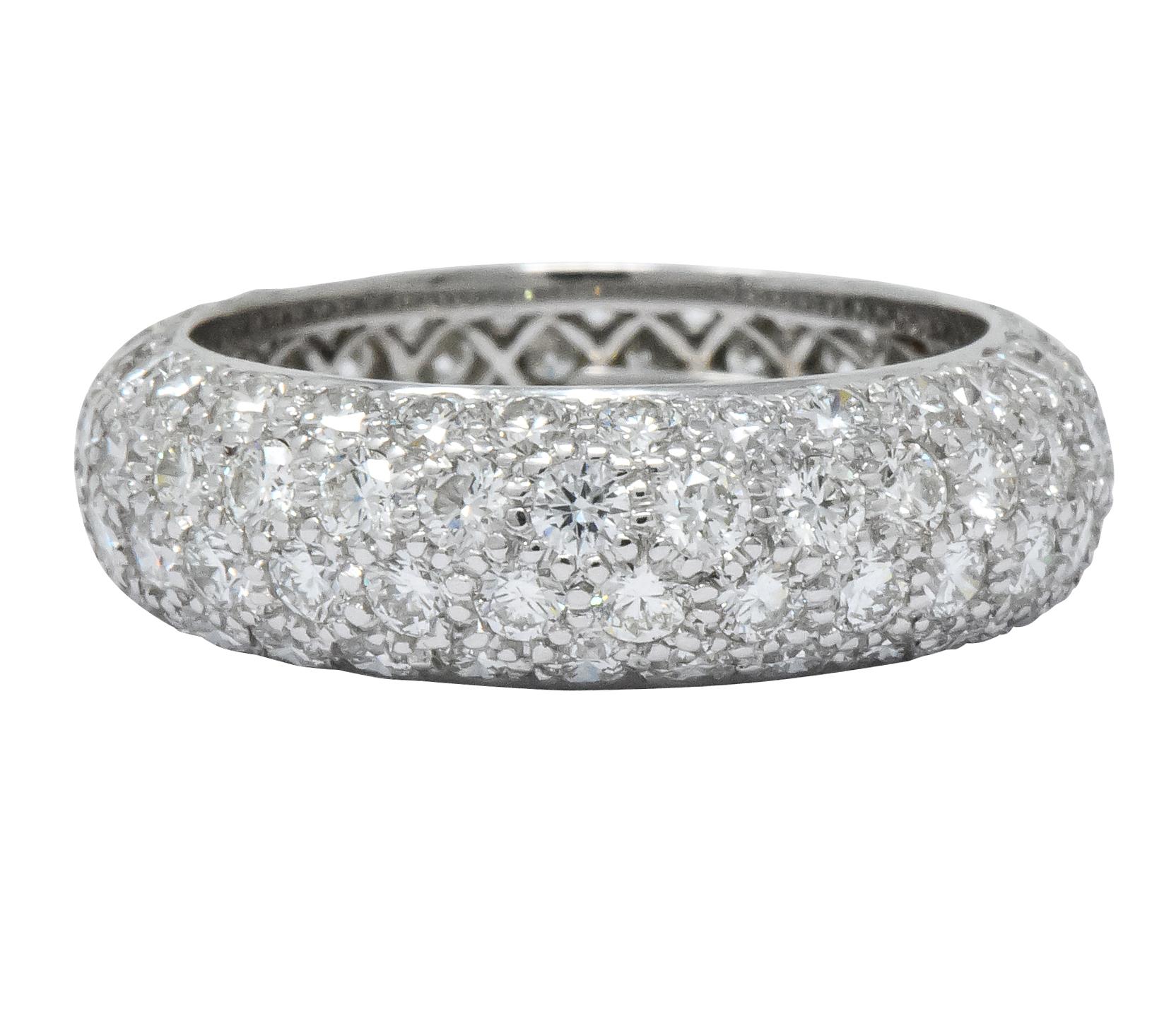 Modern Tiffany & Co. 3.00 Carat Diamond Platinum Etoile 4-Row Eternity Band Ring