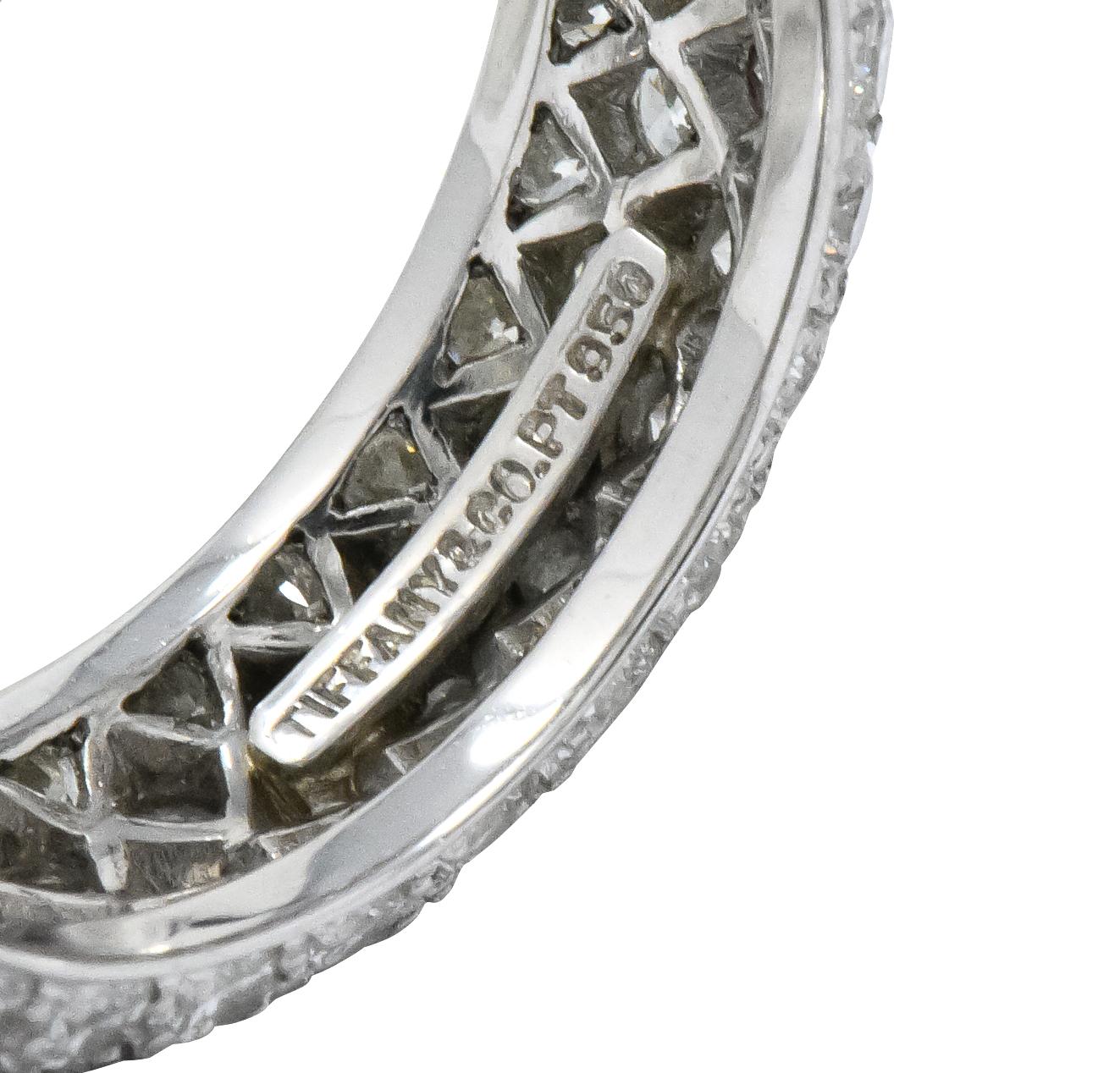 Tiffany & Co. 3.00 Carat Diamond Platinum Etoile 4-Row Eternity Band Ring In Excellent Condition In Philadelphia, PA
