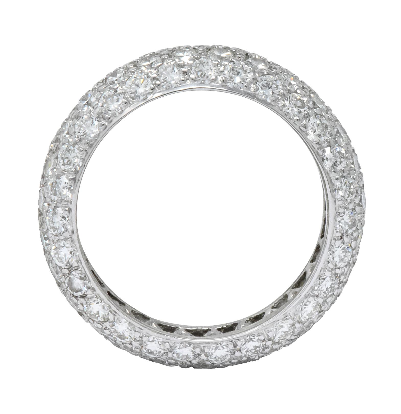 Women's or Men's Tiffany & Co. 3.00 Carat Diamond Platinum Etoile 4-Row Eternity Band Ring
