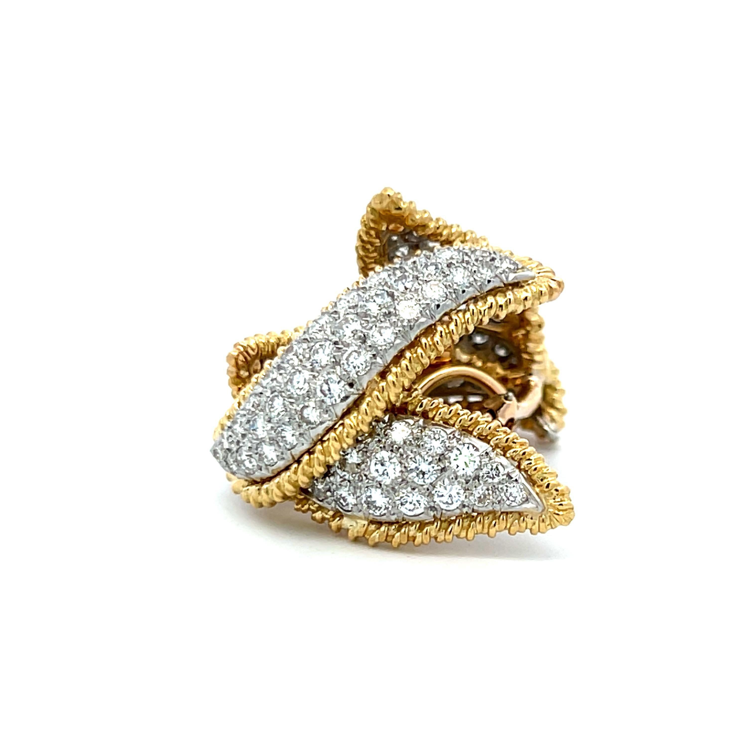 Pendientes de clip Tiffany & Co 3,00 quilates de diamante brillante redondo de oro de 18 quilates/plata 1