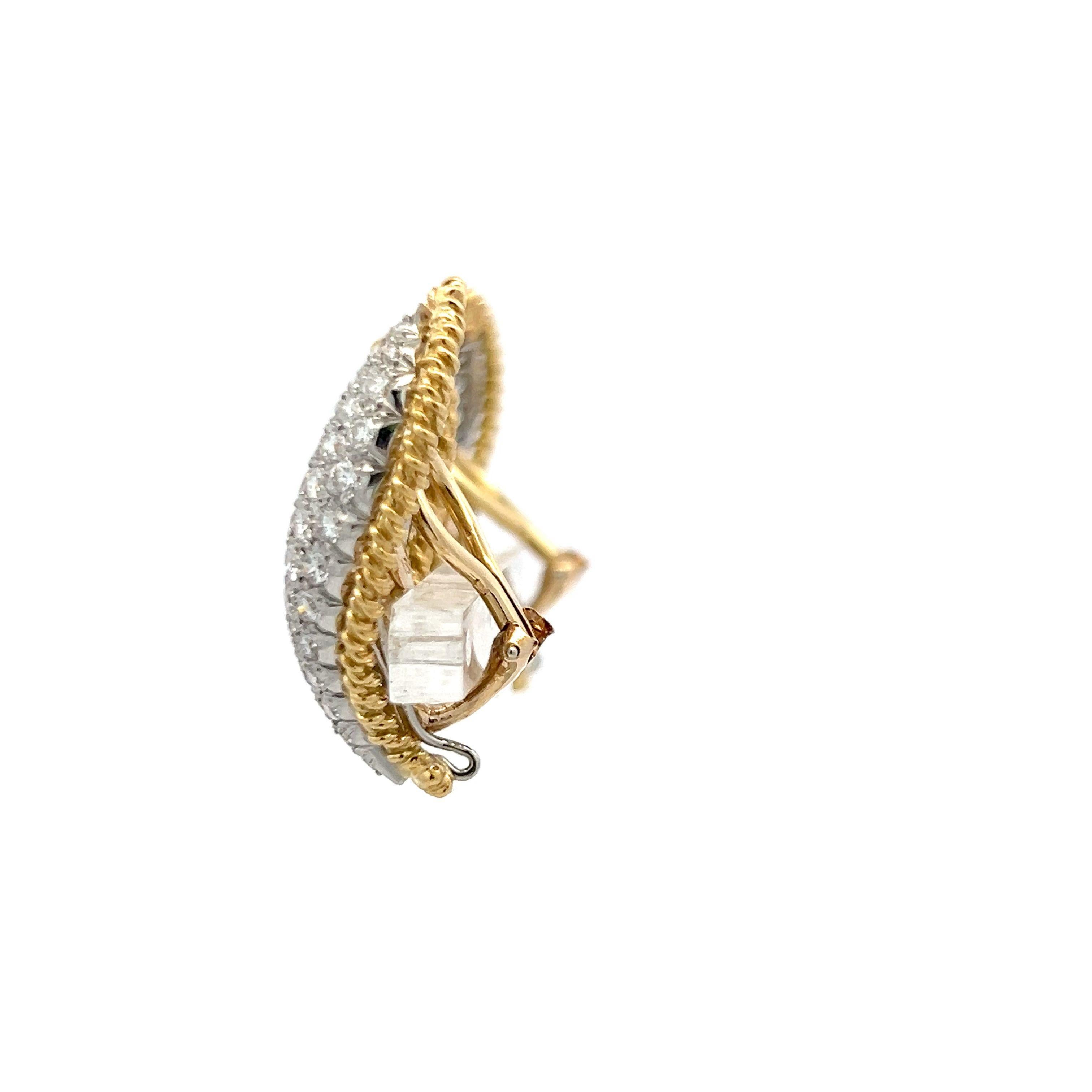 Pendientes de clip Tiffany & Co 3,00 quilates de diamante brillante redondo de oro de 18 quilates/plata 2