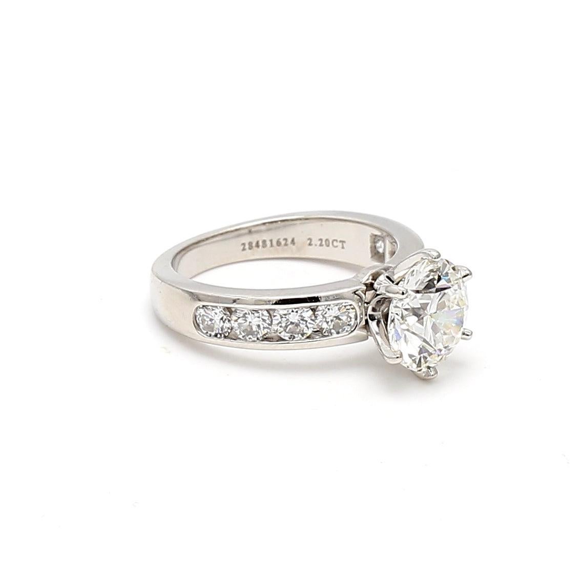 Tiffany & Co 3.00 Carat Round Brilliant Diamond Platinum Engagement Ring For Sale 6