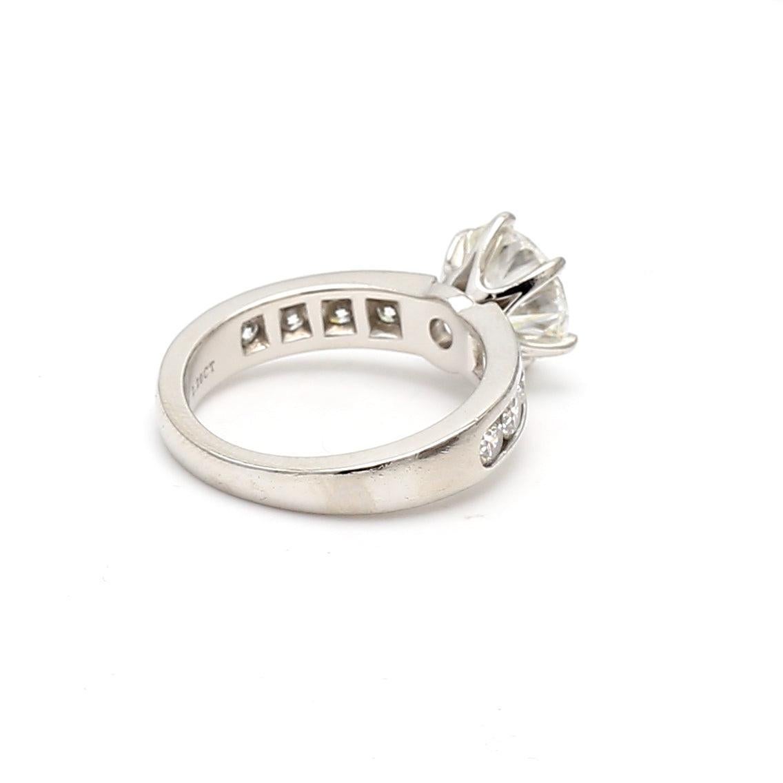 Tiffany & Co 3.00 Carat Round Brilliant Diamond Platinum Engagement Ring For Sale 8