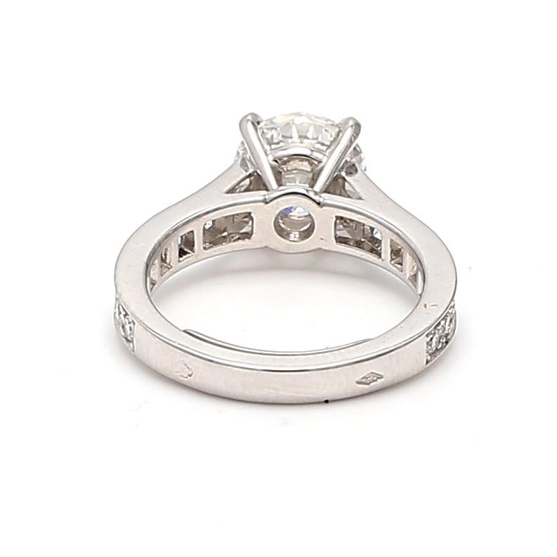 Tiffany & Co 3.00 Carat Round Brilliant Diamond Platinum Engagement Ring For Sale 1