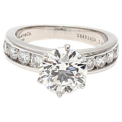 Tiffany & Co Anillo de compromiso en platino con diamante brillante redondo de 3.00 quilates