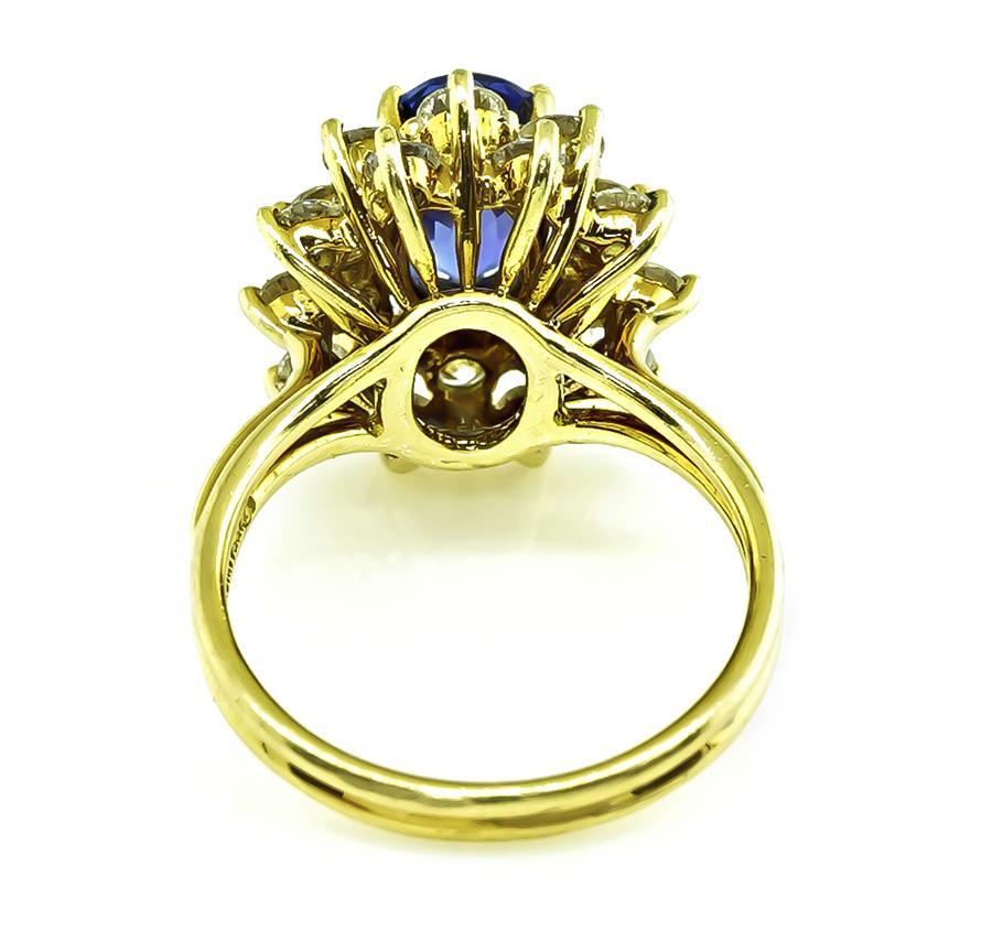 Round Cut Tiffany & Co 3.00ct Tanzanite 1.40ct Diamond Gold Ring For Sale