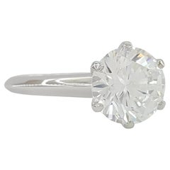 Tiffany & Co. 3.01 Carat Platinum Round Diamond Solitaire Engagement Ring