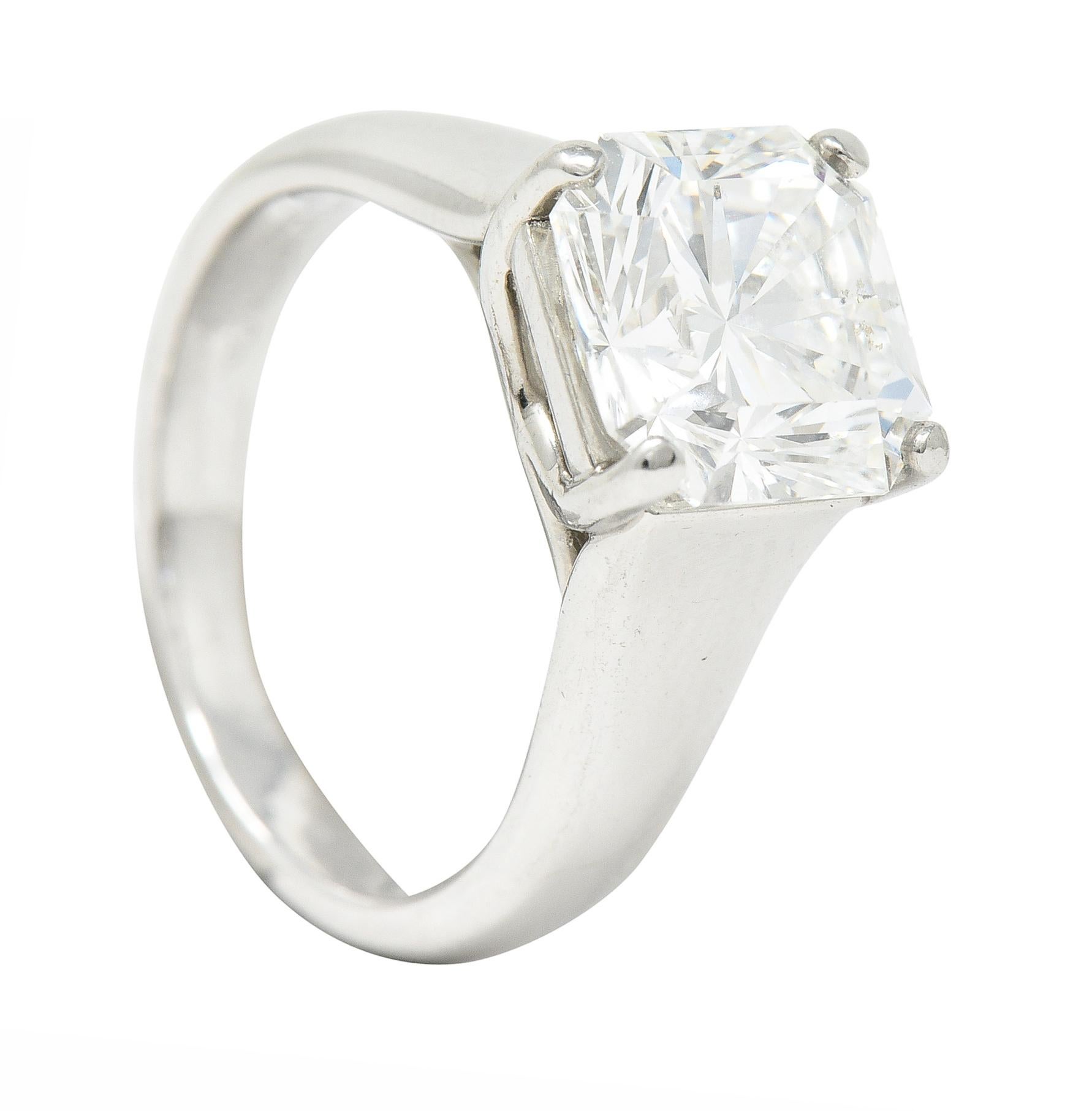 Tiffany & Co. Bague de fiançailles solitaire en platine avec diamant taille Lucida de 3,06 carats 5