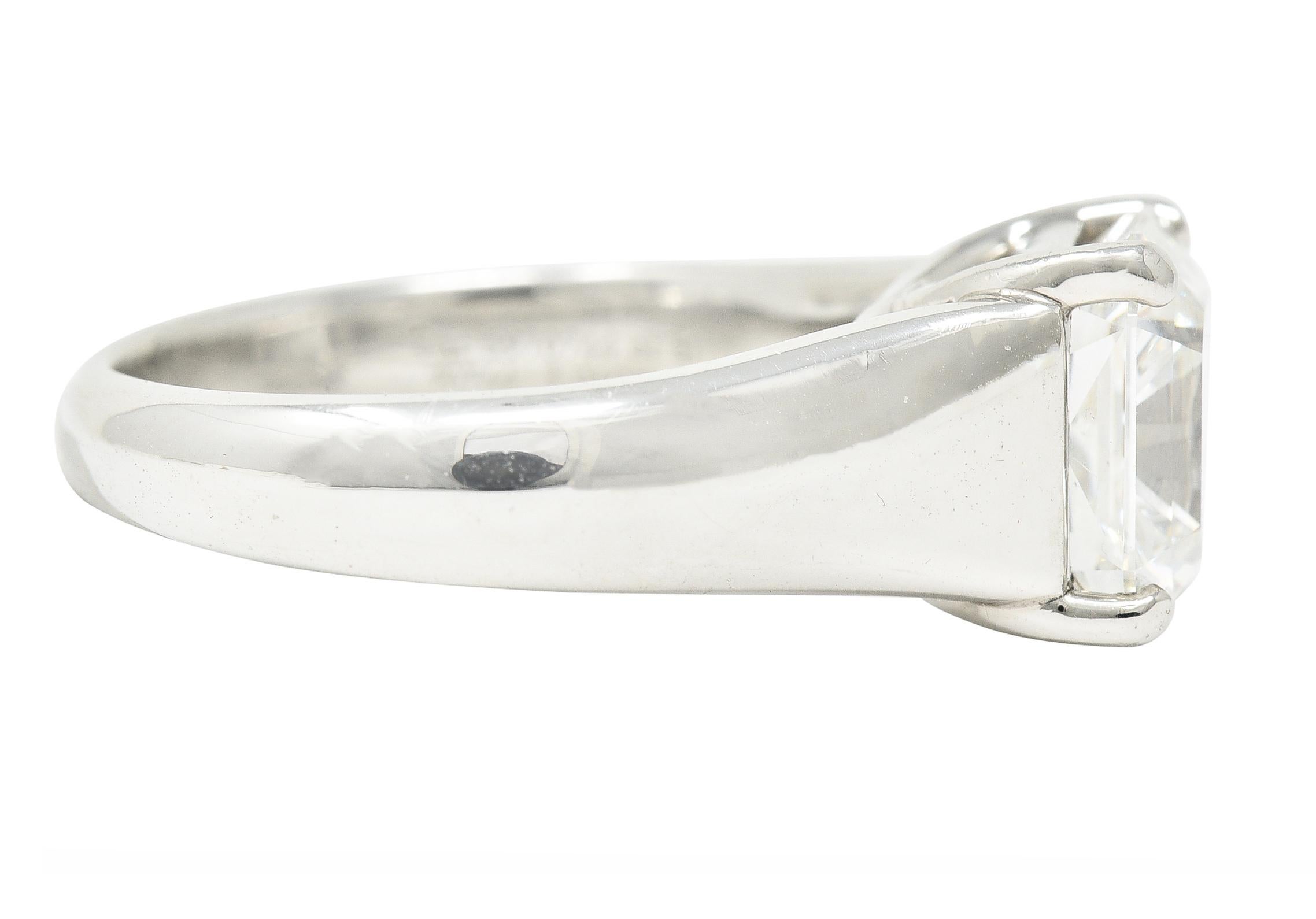 Contemporain Tiffany & Co. Bague de fiançailles solitaire en platine avec diamant taille Lucida de 3,06 carats