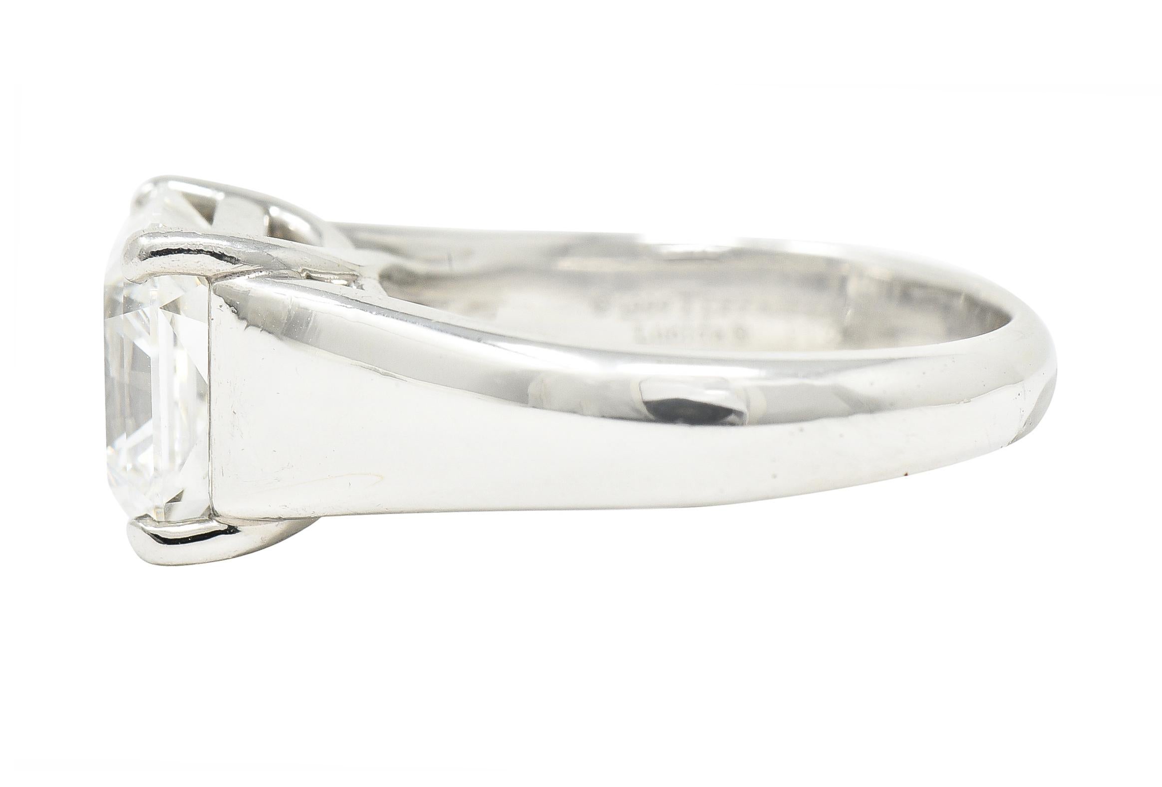 Contemporary Tiffany & Co. 3.06 Carats Lucida Cut Diamond Platinum Solitaire Engagement Ring