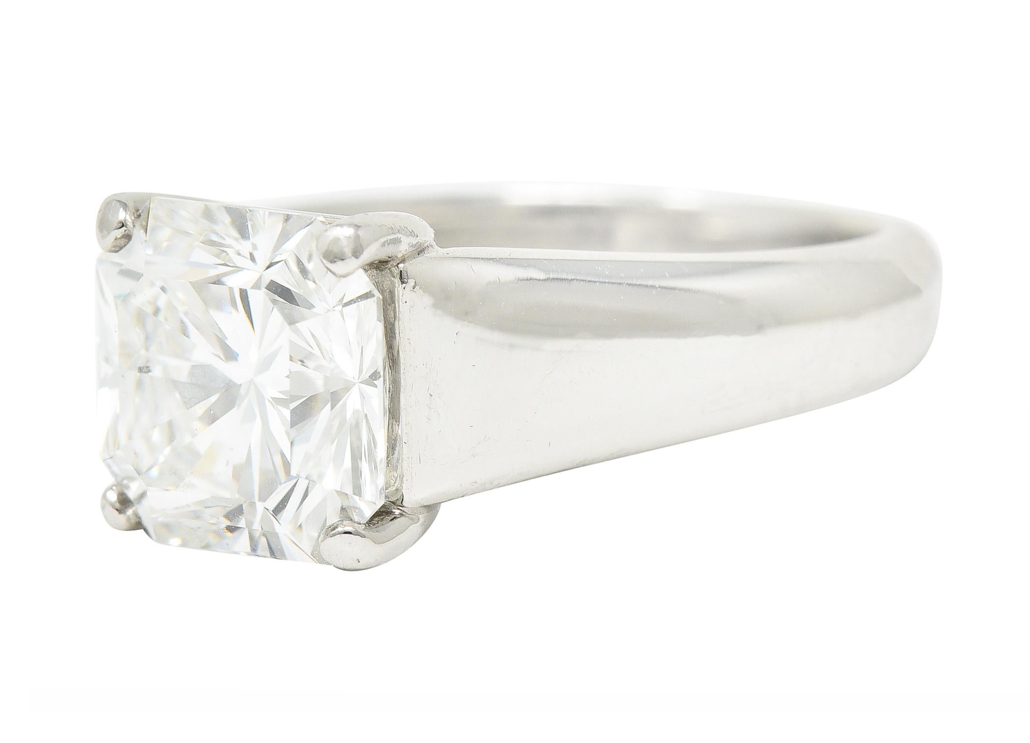  Tiffany & Co. Bague de fiançailles solitaire en platine avec diamant taille Lucida de 3,06 carats Unisexe 