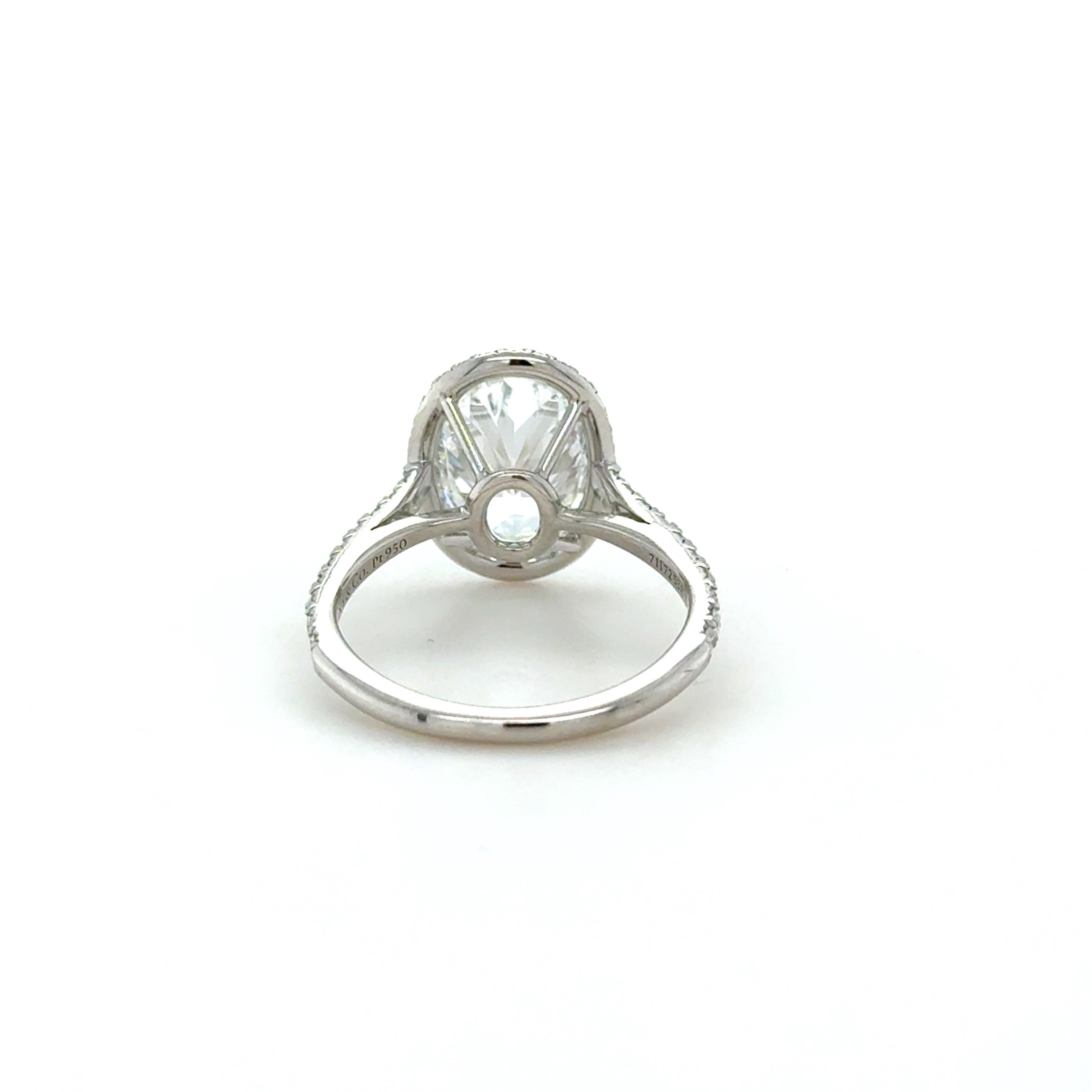 Contemporary Tiffany & Co., 3.08 Carat Oval Diamond Soleste Engagement Ring