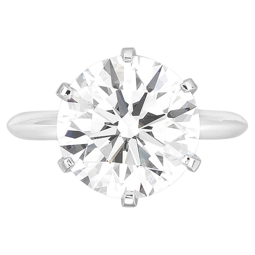 Tiffany & Co. 3.08 qt. Anillo de compromiso de diamantes talla brillante redondo