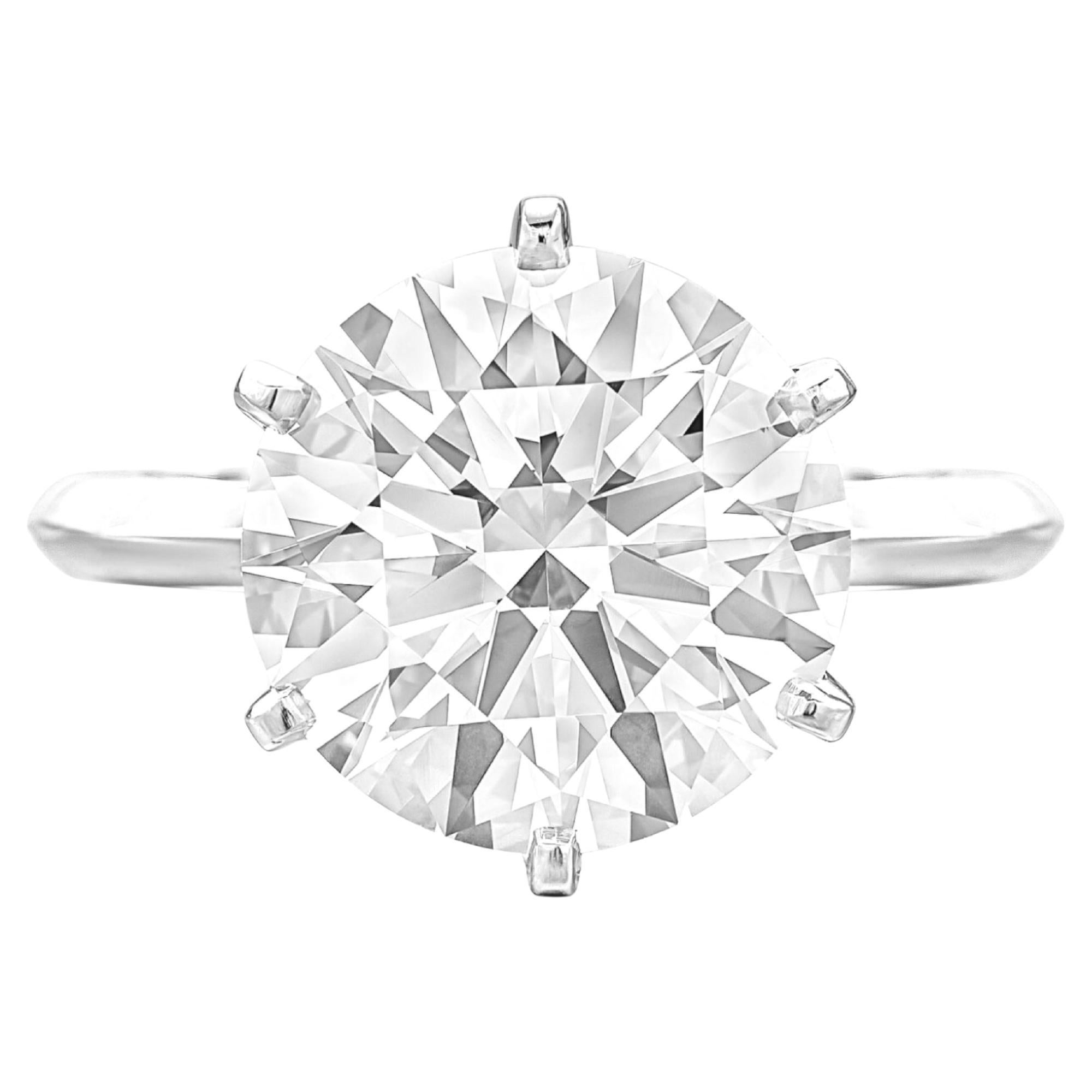 Tiffany & Co. 3.08 qt. Anillo de compromiso de diamantes talla brillante redondo
