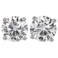 Pendientes Tiffany & Co. de diamantes redondos en platino de 3.12 quilates